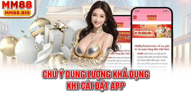 Chú ý dung lượng khả dụng khi cài đặt app